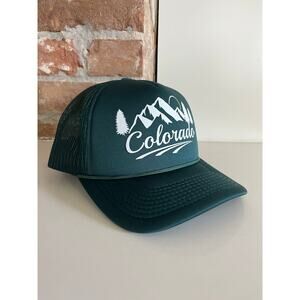 Colorado Rocky Mountains‎ Green Mesh SnapBack Trucker Hat One Size